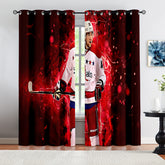 Washington Capitals Hockey League Blackout Curtains Drapes For Window Treatment Set